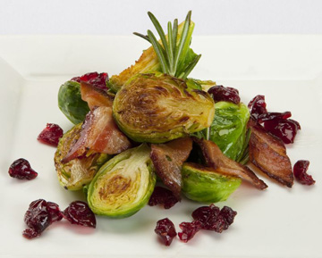 Caramelized Brussel Sprouts With Bacon and Cranberries