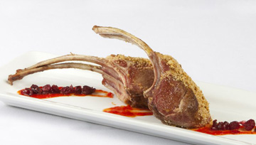 FRESH RACK OF LAMB WITH BELL PEPPER & CRAISINS® COULIS