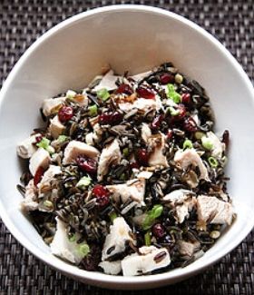 WILD RICE AND TURKEY SALAD WITH DRIED CRANBERRIES